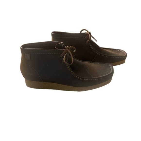 Clarks wallabee shacre boot beeswax brown lace up shoe - Picture 1 of 12